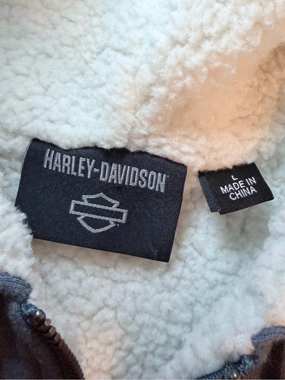 Harley-Davidson Women’s Sherpa-Lined Zip Hoodie Blue Embroidered Wings Full Zip - Picture 5 of 13